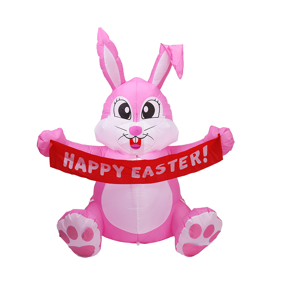 V Foot Paschae Pink Inflatable Bunny cum vexillo Outdoor Decorations (DUXERIT inclusa)