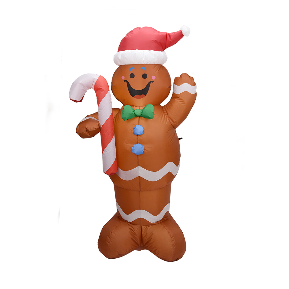 150cm Nativitatis Inflatable gingerbread homo tenet Candy ferula ducatur luminaria.