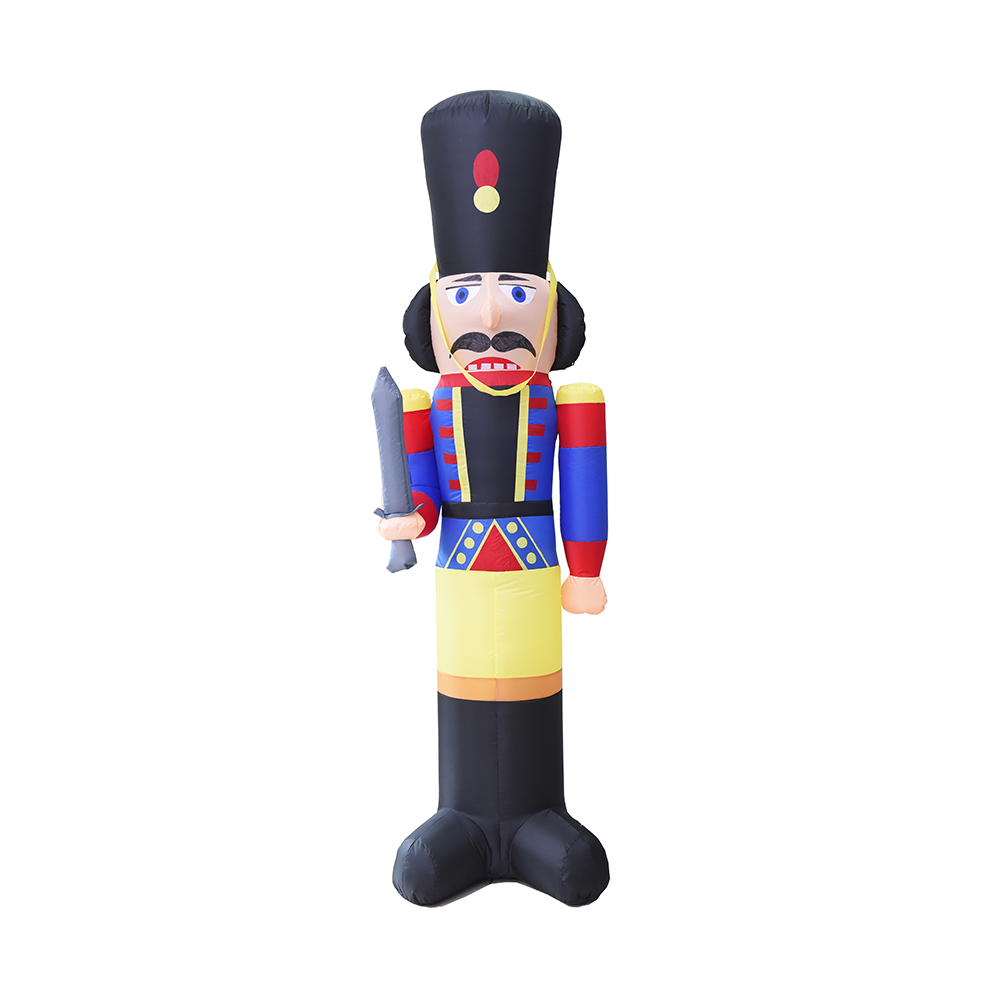 230cm Nativitatis inflatabilis nutcracker miles insignia velit constructa in lumina duci