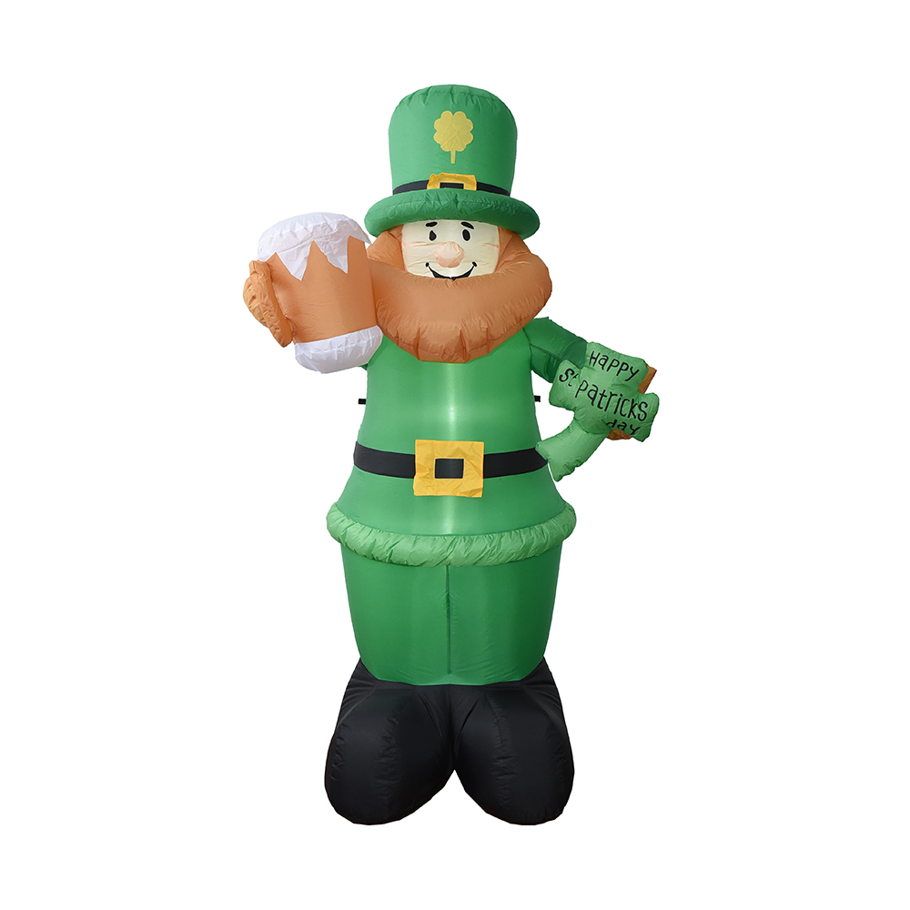 240cm Natalis S. Patricii dies inflatabilis leprechaun cum aedificatione-in leds