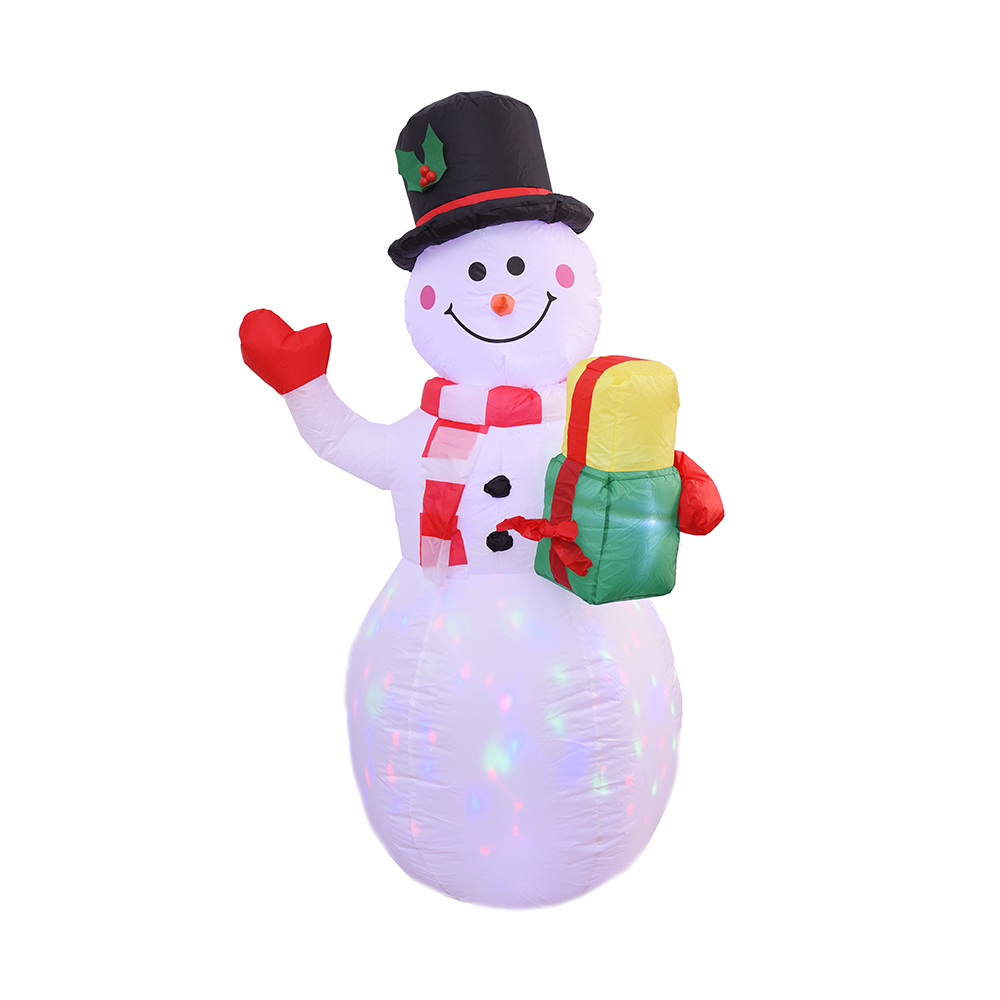 150cm Nativitatis inflatable snowman cum muneribus velit vario rotatione ducitur luminaria.