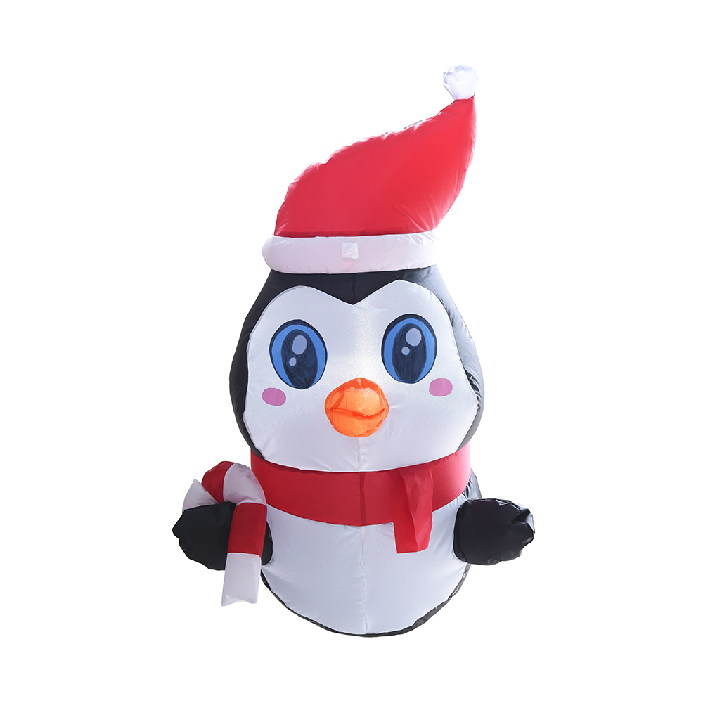 90cm Nativitatis inflatable ornatum velit penguin innitatur e fenestra, constructum-in ducitur.