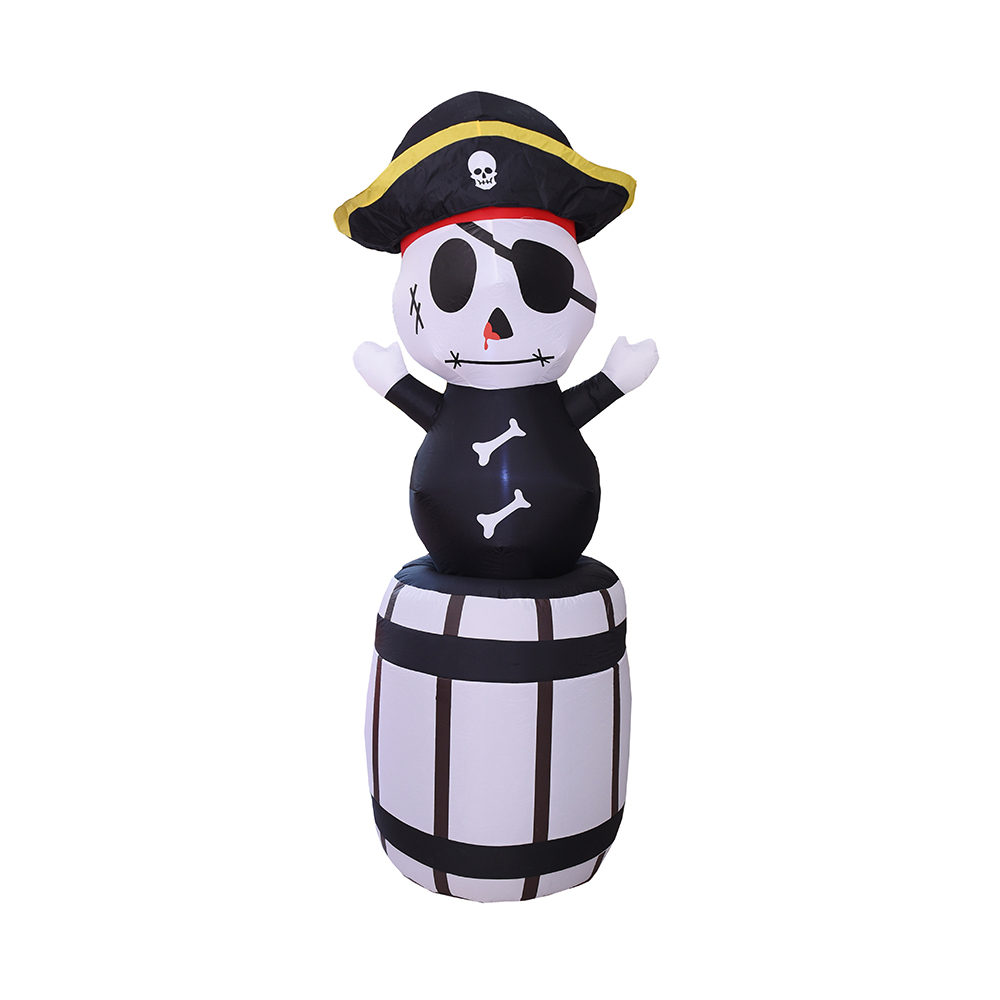 210cm pirata Halloween inflatable sedens in dolio velit ornatum in ducitur.