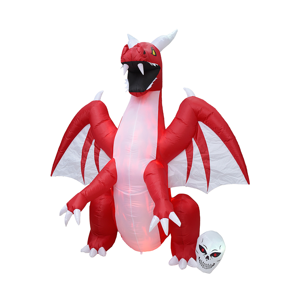 240cm Halloween inflatable ignis flamma draco ruber velit ornatum in ducitur.